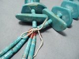 Chunky Nugget Vintage Native American Navajo Graduating Turquoise Jacla Necklace Old-Nativo Arts