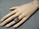 Vivid Vintage Navajo Tigers Eye Sterling Silver Ring Native American Old-Nativo Arts