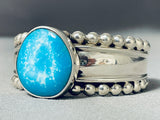 Stunning Vintage Native American Navajo Huge Gilbert Turquoise Sterling Silver Bracelet-Nativo Arts