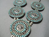 Best Vintage Native American Navajo Turquoise Kachina Turquoise Squash Blossom Necklace-Nativo Arts