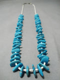 Rare Longer Vintage Navajo Persin Turquoise Native American Necklace Old-Nativo Arts