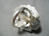 One Of The Most Protruding Agate Sterling Silver Native American Navajo Ring-Nativo Arts