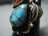 Deepset Bisbee Turquoise Vintage Native American Jewelry Navajo Sterling Silver Ring Old-Nativo Arts