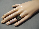 Early Vintage Native American Navajo Damale Turquoise Sterling Silver Ring-Nativo Arts