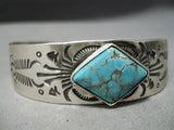 Famous Artist Native American Navajo Jeanette Dale #8 Turquoise Sterling Silver Bracelet-Nativo Arts