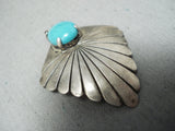 Important Ivan Kee Vintage Native American Navajo Turquoise Sterling Silver Pendant-Nativo Arts