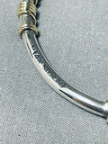 Highly Coveted Vintage Orville Tsinnie 14k Gold Sterling Silver Bangle Bracelet-Nativo Arts