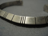 Detailed And Precise Vintage Native American Navajo Sterling Silver Bracelet Cuff Old-Nativo Arts