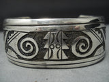 Detailed Detailed! Vintage Native American Jewelry Navajo Sterling Silver Bracelet Old Cuff Jewelry-Nativo Arts