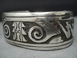 Detailed Detailed! Vintage Native American Jewelry Navajo Sterling Silver Bracelet Old Cuff Jewelry-Nativo Arts