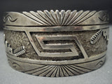 Detailed Detailed!! Vintage Native American Jewelry Navajo Sterling Silver Mirrored Kachina Bracelet-Nativo Arts