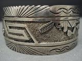 Detailed Detailed!! Vintage Native American Jewelry Navajo Sterling Silver Mirrored Kachina Bracelet-Nativo Arts