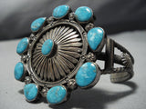 Detailed Detailed!! Vintage Native American Jewelry Navajo Turquoise Sterling Silver Concho Bracelet Old-Nativo Arts