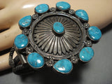 Detailed Detailed!! Vintage Native American Jewelry Navajo Turquoise Sterling Silver Concho Bracelet Old-Nativo Arts