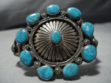 Detailed Detailed!! Vintage Native American Jewelry Navajo Turquoise Sterling Silver Concho Bracelet Old-Nativo Arts