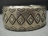 Detailed Detailed!! Vintage Navajo Sterling Silver Native American Jewelry Bracelet Old-Nativo Arts