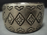 Detailed Detailed!! Vintage Navajo Sterling Silver Native American Jewelry Bracelet Old-Nativo Arts