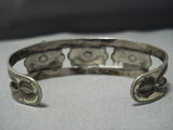 Detailed!! Vintage Native American Jewelry Navajo Concho Sterling Silver Bracelet Cuff Old-Nativo Arts
