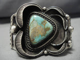 Detailed!! Vintage Native American Navajo Royston Turquoise Sterling Silver Bracelet-Nativo Arts