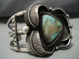Detailed!! Vintage Native American Navajo Royston Turquoise Sterling Silver Bracelet-Nativo Arts