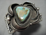 Detailed!! Vintage Native American Navajo Royston Turquoise Sterling Silver Bracelet-Nativo Arts