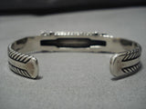 Detailed!! Vintage Native American Navajo Squared Lapis Sterling Silver Bracelet Old-Nativo Arts