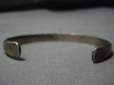Detailed!! Vintage Native American Navajo Sterling Silver Geometric Wave Bracelet Old-Nativo Arts
