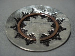 Detailed!! Vintage Navajo Basket Sterling Silver Native American Pin Brooch Old-Nativo Arts