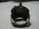 Detailed!! Vintage Navajo Saddle Sterling Silver Native American Ring Old-Nativo Arts