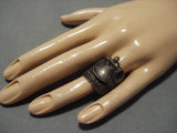 Detailed!! Vintage Navajo Saddle Sterling Silver Native American Ring Old-Nativo Arts