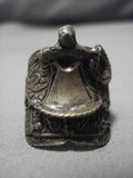 Detailed!! Vintage Navajo Saddle Sterling Silver Native American Ring Old-Nativo Arts