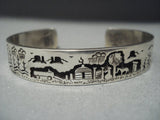 Detailed!! Vintage Navajo Sterling Native American Jewelry Silver Bracelet Old Pawn Cuff-Nativo Arts