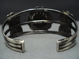 Details Details!! Vintage Native American Jewelry Navajo Sterling Silver Turquoise Concho Bracelet Old-Nativo Arts