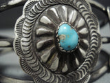 Details Details!! Vintage Native American Jewelry Navajo Sterling Silver Turquoise Concho Bracelet Old-Nativo Arts
