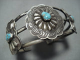Details Details!! Vintage Native American Jewelry Navajo Sterling Silver Turquoise Concho Bracelet Old-Nativo Arts