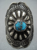 Details Details!! Vintage Native American Jewelry Navajo Turquoise Sterling Silver Concho Ring Old-Nativo Arts