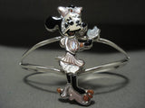 Details Details! Zuni Pink Shell Coral Mouse Native American Jewelry Silver Bracelet-Nativo Arts