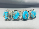 Best Vintage Native American Navajo Old Kingman Turquoise Sterling Silver Bracelet-Nativo Arts
