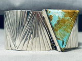 Best Native American Navajo Triangular Rare Shape #8 Turquoise Sterling Silver Bracelet-Nativo Arts