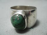 Astonishing Vintage Native American Navajo Cerrillos Turquoise Sterling Silver Ring Old-Nativo Arts