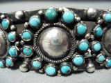 One Of Best Vintage Navajo/ Zuni Turquoise Snake Eyes Sterling Silver Bracelet-Nativo Arts