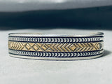 Bruce Morgan Exquisite Vintage Native American Navajo Sterling Silver And Gold Bracelet-Nativo Arts