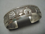 Authentic Vintage Native American Navajo Thomas Singer Sterling Silver Bracelet Cuff Old-Nativo Arts