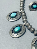 Willy Carviso Vintage Native American Navajo Turquoise Sterling Silver Necklace Old-Nativo Arts