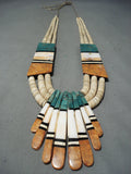 Xxl Native American Green Turquoise Inlay Necklace-Nativo Arts