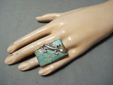 Fabulous San Felipe 8 Turquoise Sterling Silver Gekko Ring Native American-Nativo Arts