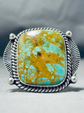 Magnificent Vintage Native American Navajo Signed Royston Square Sterling Silver Huge Ring-Nativo Arts