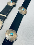Gorgeous Vintage Native American Navajo Kingman Turquoise Sterling Silver Concho Belt-Nativo Arts