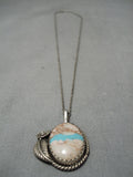 Breathtaking Vintage Native American Navajo Royston Turquoise Sterling Silver Necklace Old-Nativo Arts