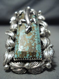 Exceptional San Felipe Native American 8 Turquoise Sterling Silver Gecko Ring-Nativo Arts